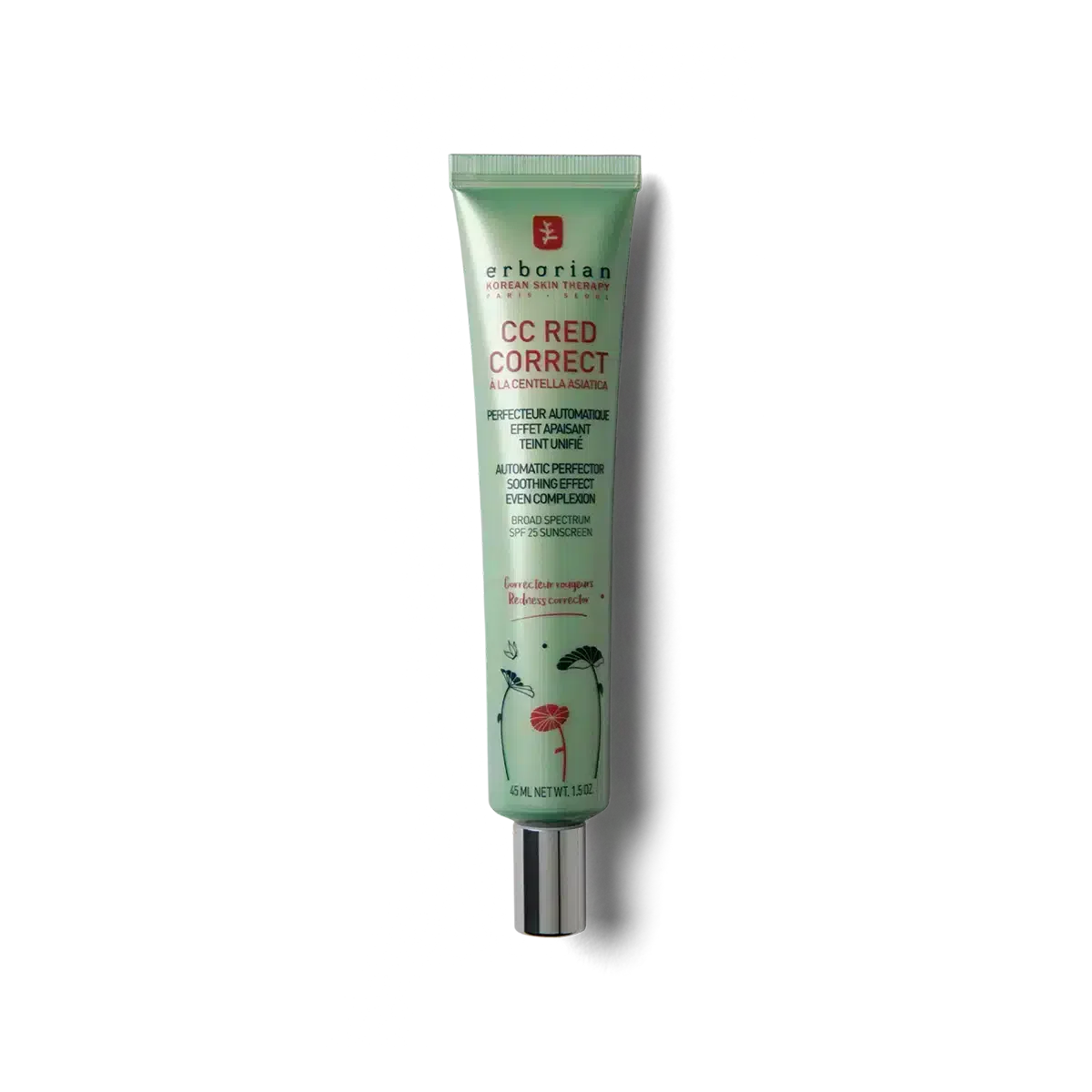Pack de 2 - ERBORIAN CC Red Correct Centella Asiatica Effet Apaisant Spf25 45 ML