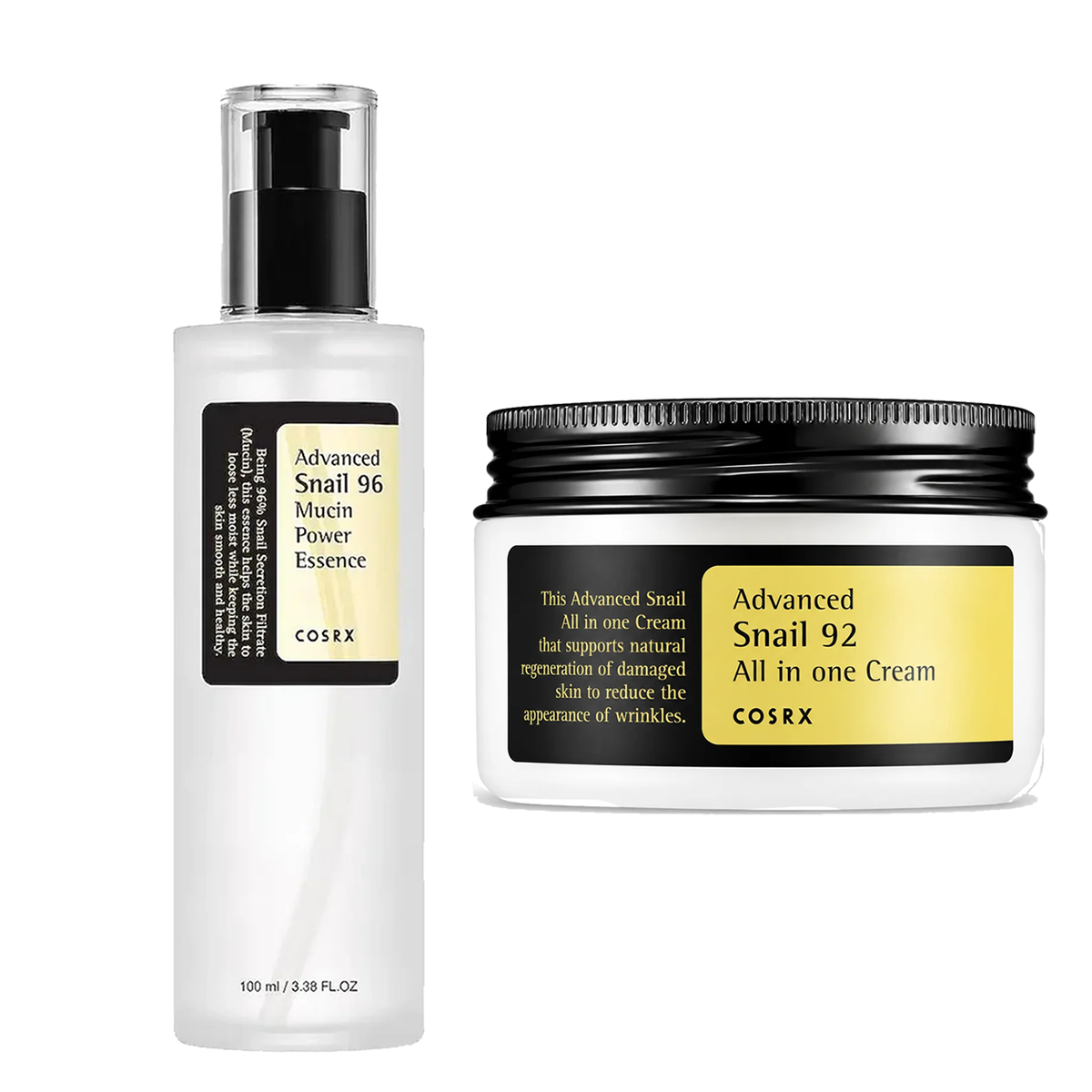 COSRX Advanced Snail 96 Mucin Power Essence 100 ML + COSRX Advanced Snail 92 Creme Tout en 1 100 G