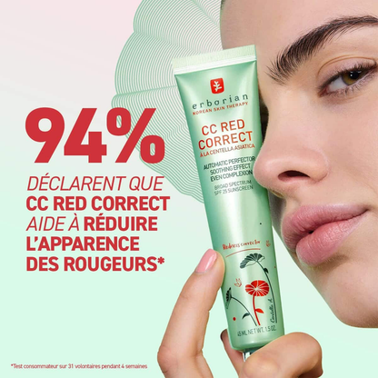 Pack de 2 - ERBORIAN CC Red Correct Centella Asiatica Effet Apaisant Spf25 45 ML
