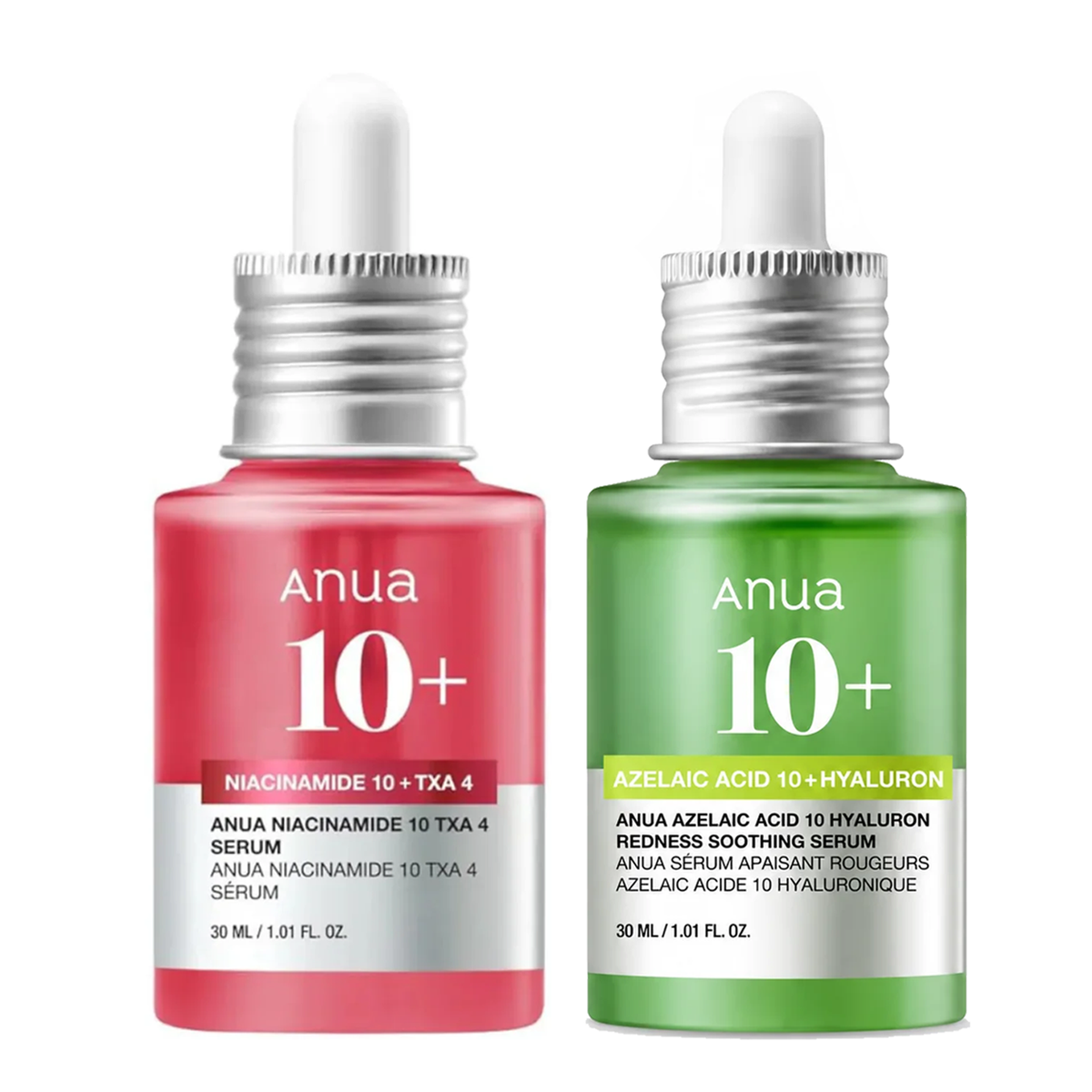ANUA 10+azelaic ACID 10 Hyaluron Redness Soothing Serum 30 ML + ANUA 10+niacinamide 10 Txa 4 Serum 30 ML