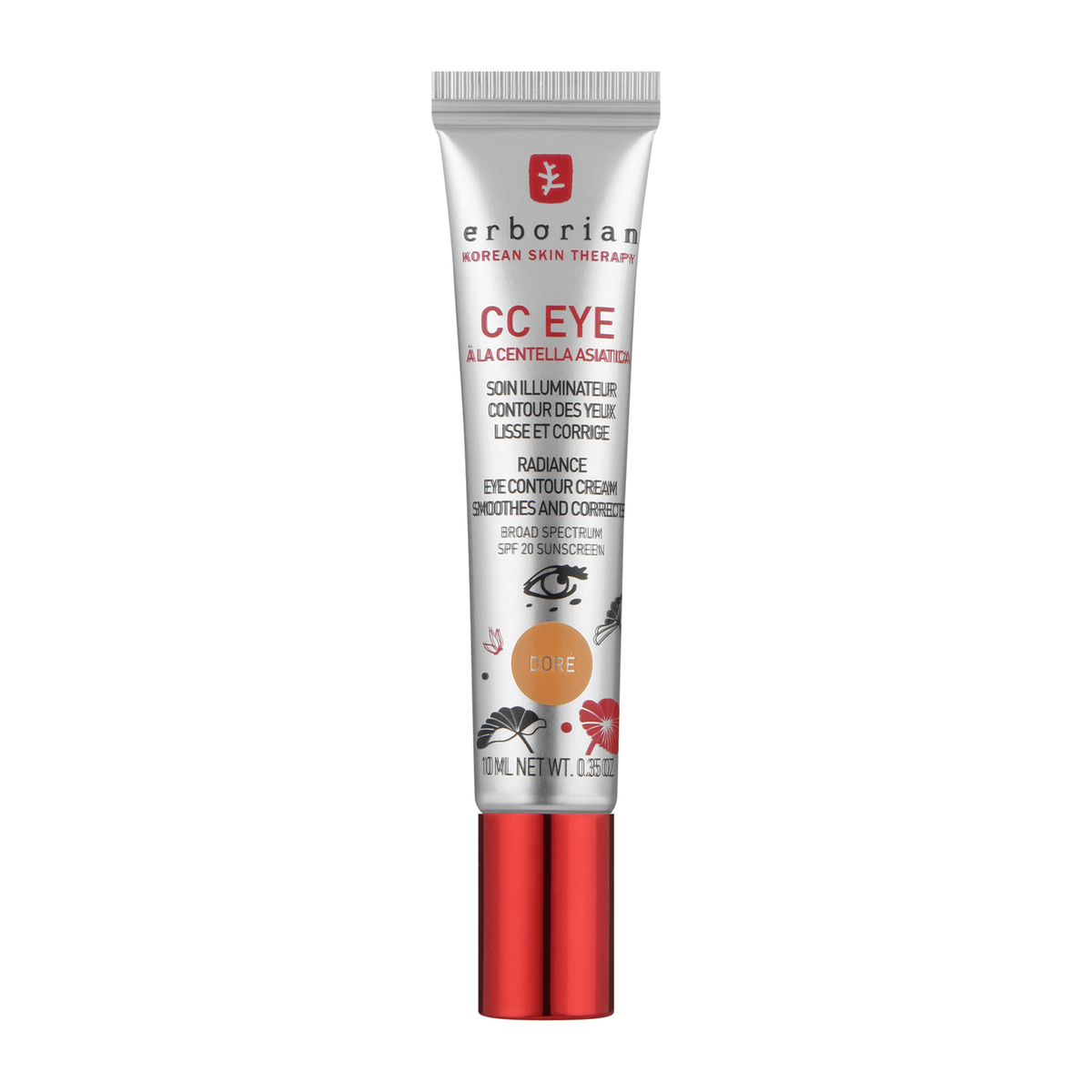 Pack de 2 - Erborian CC Eye a La Centella Doré Soin Illuminateur Contour Des Yeux Spf20 10ML