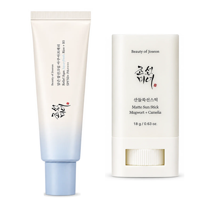 Beauty of Joseon Relief Sun Aqua Fresh Rice + B5 Spf 50+pa++++ 50ML + Matte Sun Stick Spf 50+
