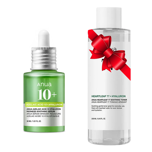 Anua 10+azelaic ACID 10 Hyaluron Redness Soothing Serum 30 ML + ANUA Heartleaf 77 Tonique Apaisant 250 ML