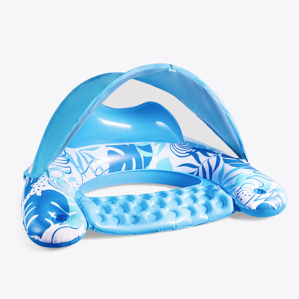 Chaise Flottante Gonflable de Piscine avec Pare-Soleil