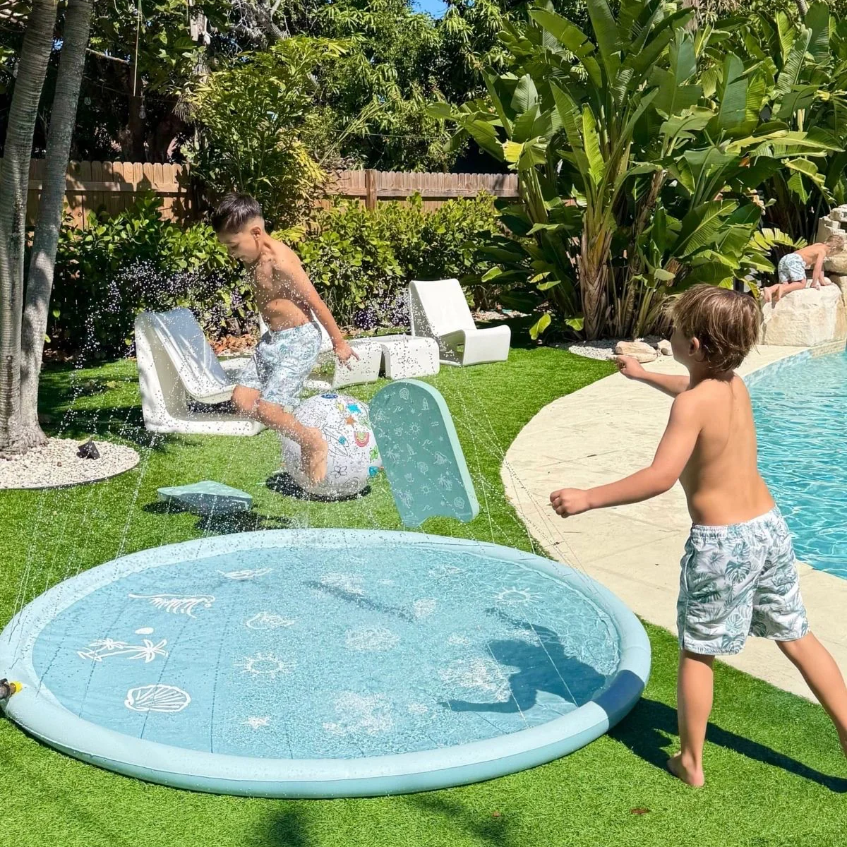 Tapis de jeu aquatique pour enfants - Splash Pad Jardin 360° - 200 cm