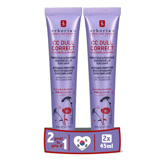Pack de 2 - ERBORIAN Cc Dull Correct Centella Asiatica Booster Ecla Spf25 45 ML