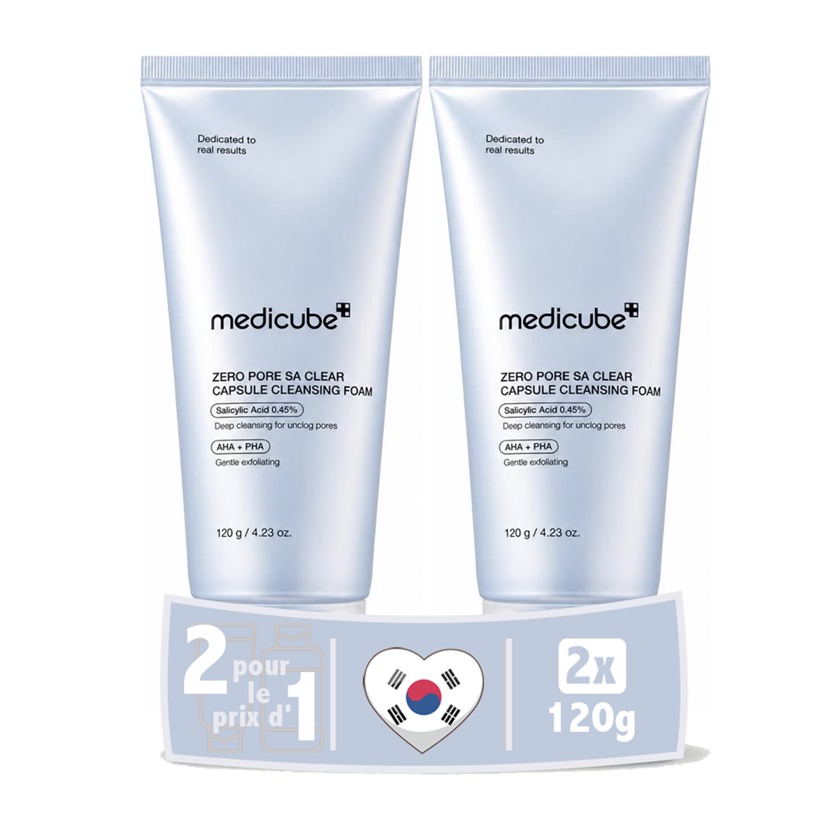 Pack de 2 - Medicube Zero Pore Sa Clear Capsule Cleansing Foam 120 G