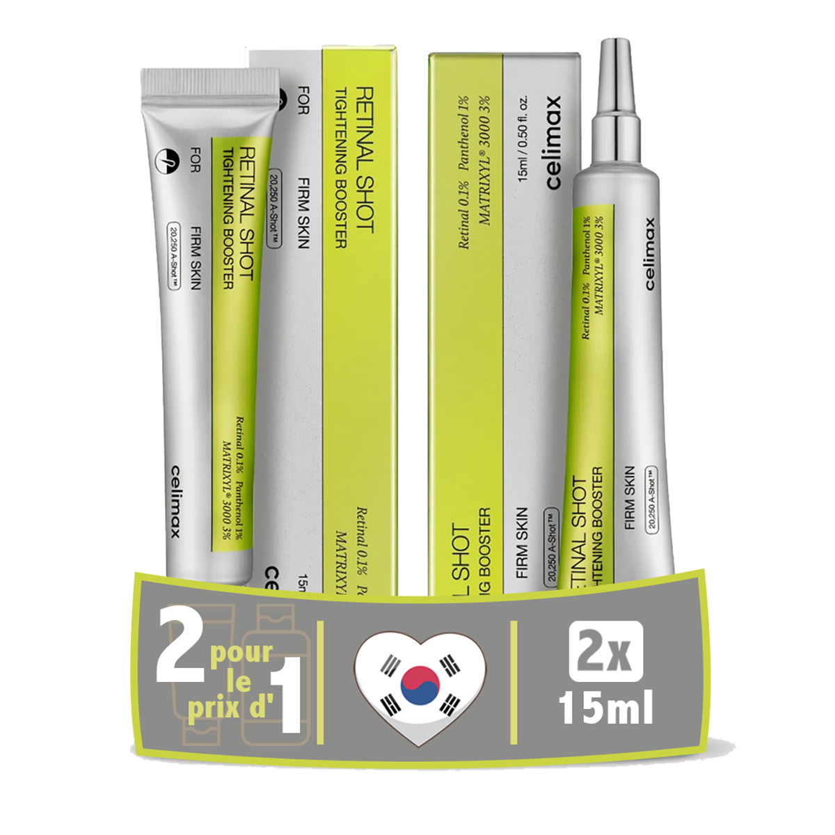 Pack de 2 - Celimax Retinol Shot Tightening Booster 15 ML