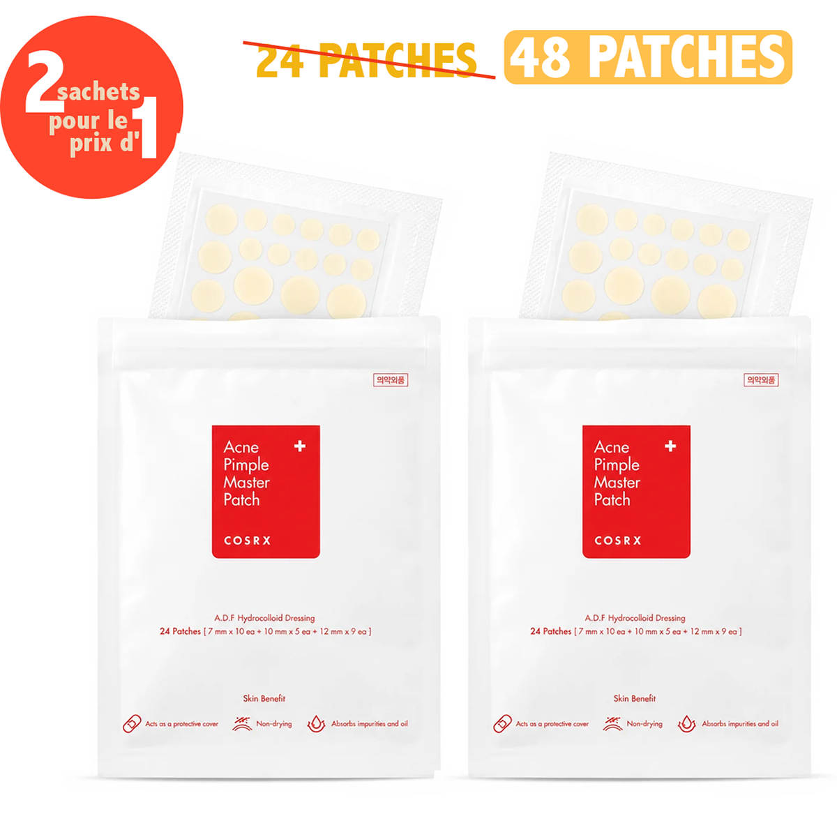 Pack de 2 - Cosrx Patch Pour Boutons D'acne 24 Patches