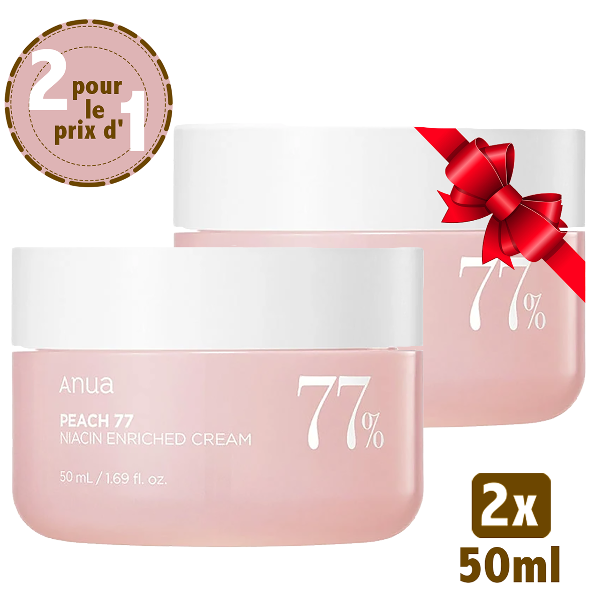 Pack de 2 - Anua Peach 77 Niacin Enriched Cream 50 ML