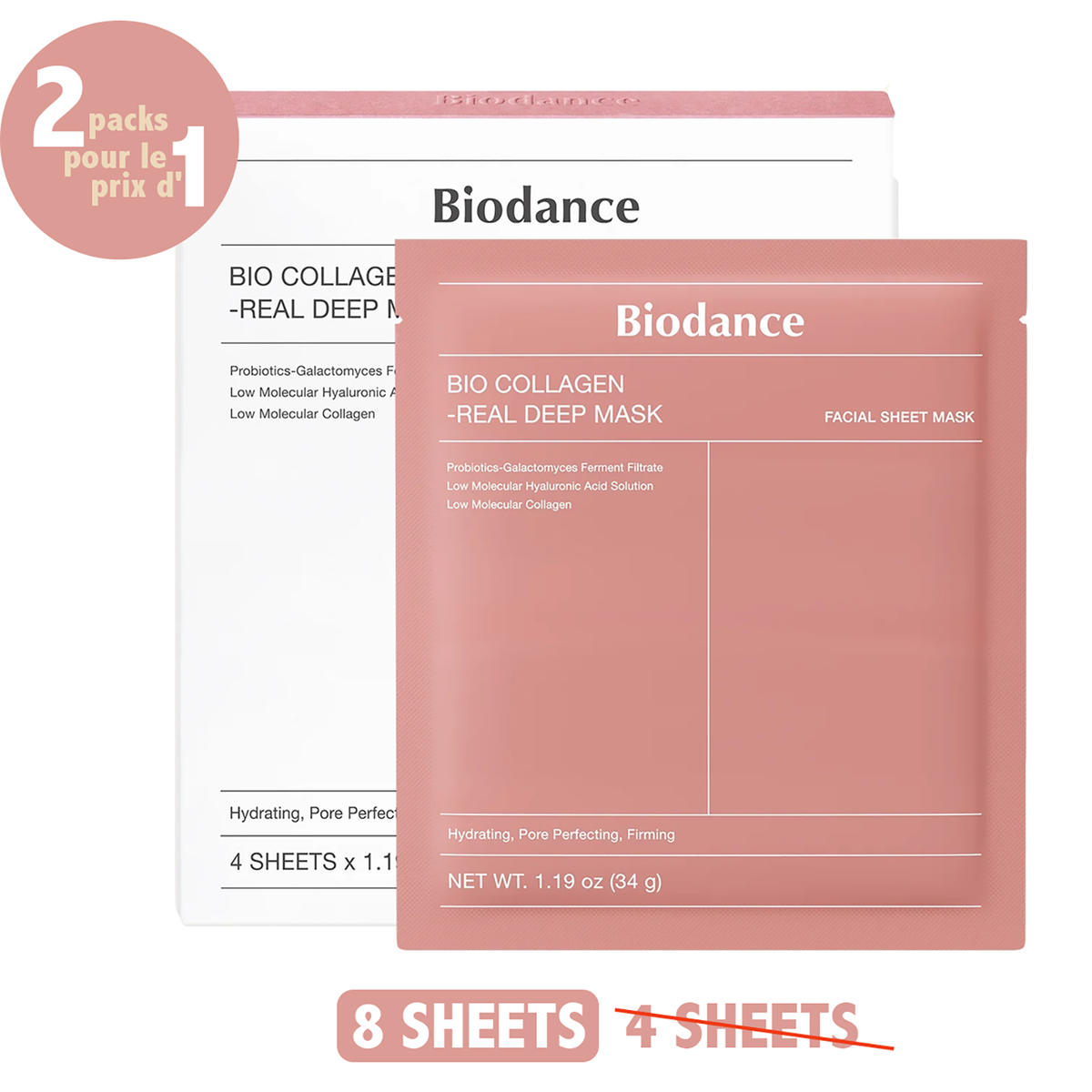 Pack de 2 - BIODANCE Bio Collagen Real Deep Mask Pack De 4