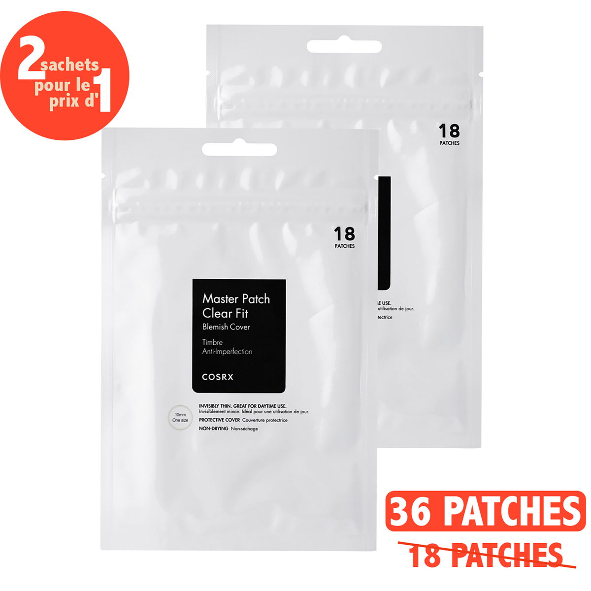 Pack de 2 - COSRX Clear Fit Master Patch 18 Patches